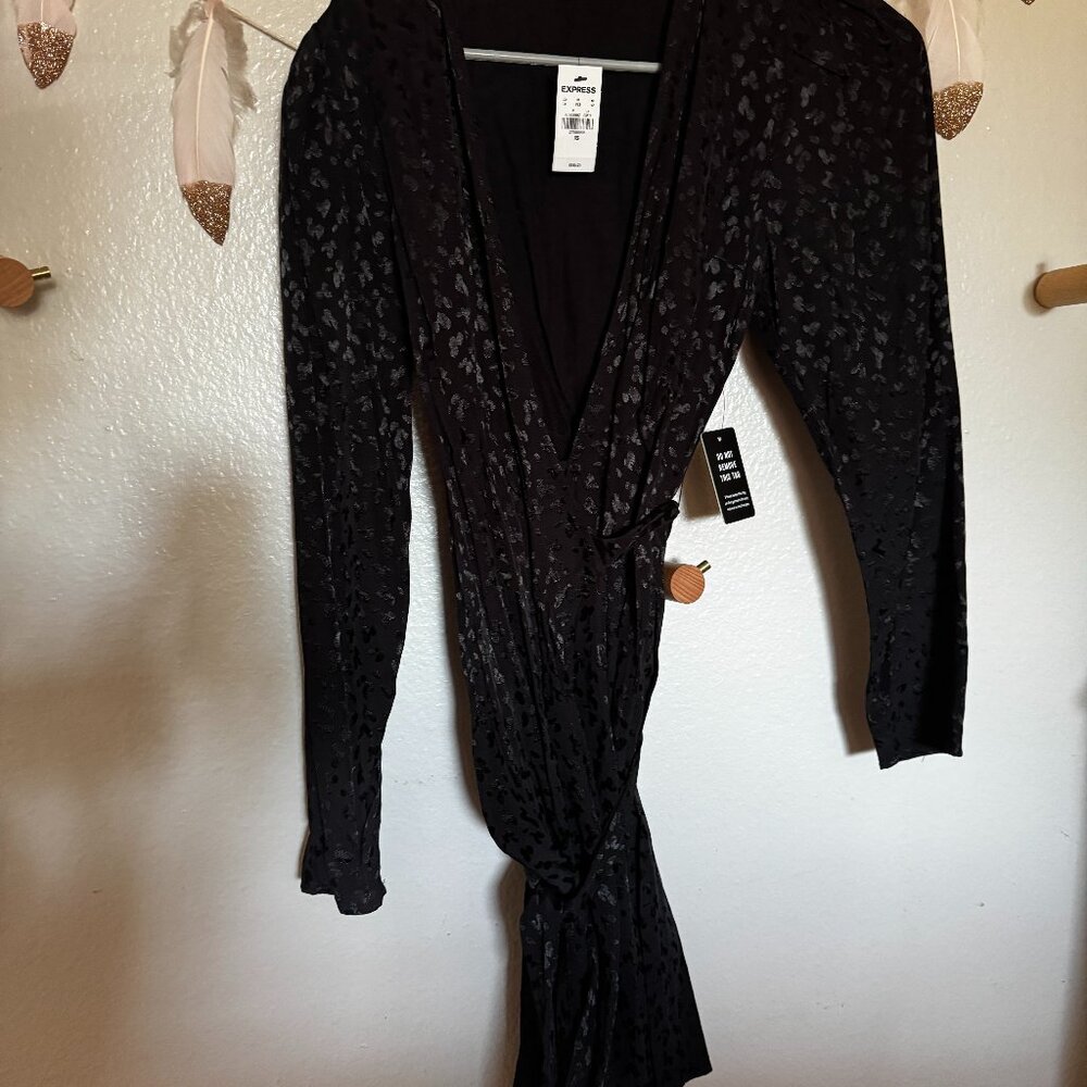 Express leopard wrap dress
